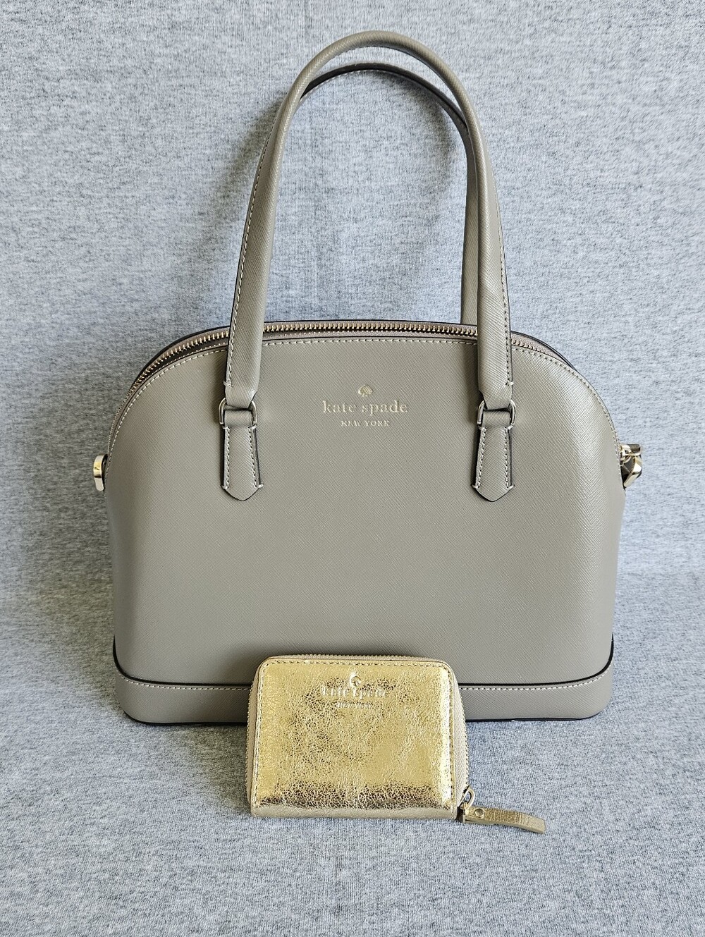 Kate Spade Dome Satchel Bag with Gold Wallet No Crossbody Strap For The purse